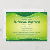 St. Patrick's Day Extravagant Sparkle Green Custom Einladung (Vorderseite)