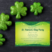 St. Patrick's Day Extravagant Sparkle Green Custom Einladung