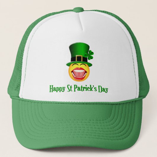 St Patrick's Day Face Drinking Team Hat Truckerkappe (Vorderseite)