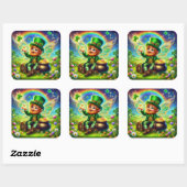 St. Patrick's Day Fairy Leprechaun Quadratischer Aufkleber (Blatt)