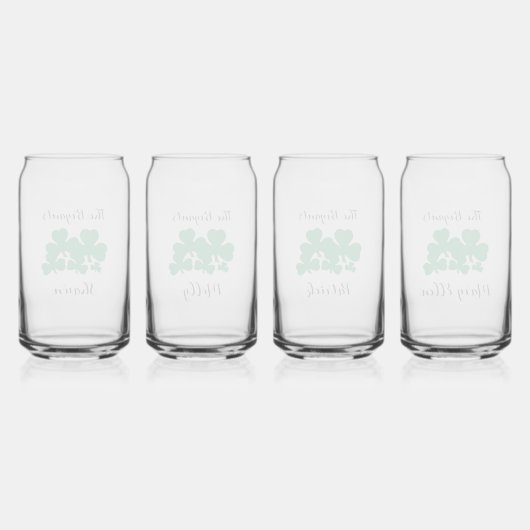 St Patrick's Day Family Personalisiertes Design Dosenglas (Hinten)