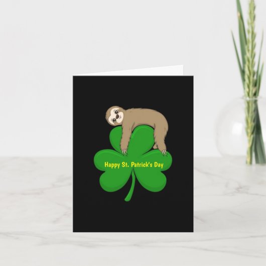 St. Patrick's Day Faultier-Feiertagskarte Feiertagskarte (Vorderseite)