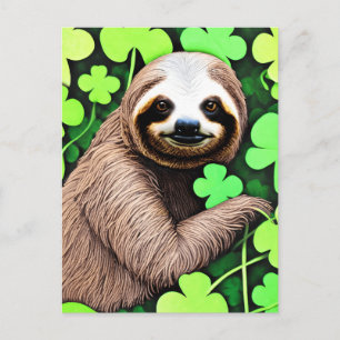 St. Patrick's Day Faultier Feiertagspostkarte