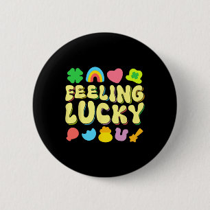 St. Patricks Day Feeling Lucky Charm Irischer Klee Button