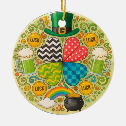 St. Patrick's Day feiern Keramik Ornament (Vorne)