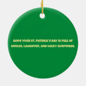 St. Patrick's Day feiern Keramik Ornament (Hinten)