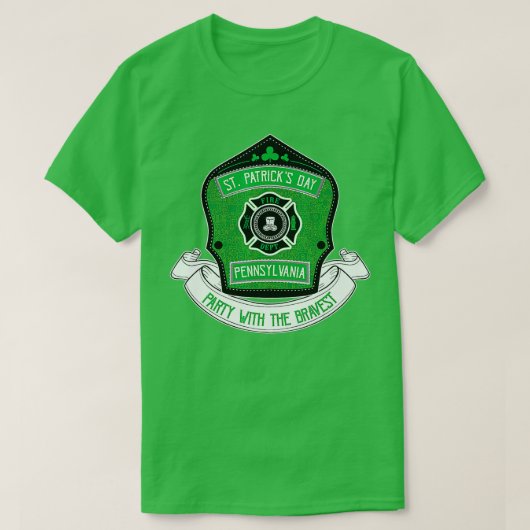 St Patricks Day Feuerwehrmann Pennsylvania Bravest T-Shirt (Design vorne)