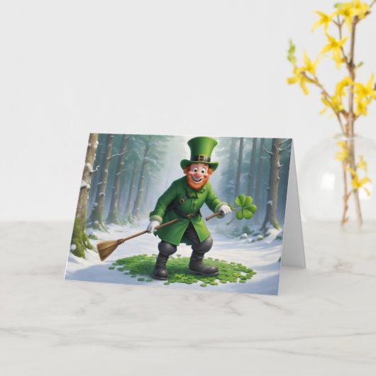 St. Patrick's Day Figur Karte (Gelbe Blume)