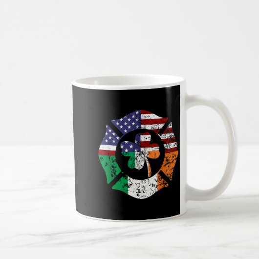 St Patrick's Day Fireman Gift Proud Firefighter Qu Kaffeetasse (Rechts)