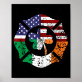 St Patrick's Day Fireman Gift Proud Firefighter Qu Poster (Vorne)