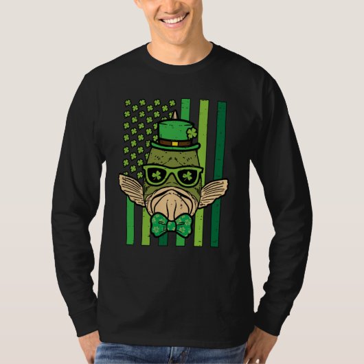St Patricks Day Fish US Flag Saint Pattys Paddys M T-Shirt (Vorderseite)