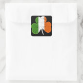 St Patrick's Day Flag Kleeblatt Quadratischer Aufkleber (Tasche)