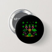 St. Patricks Day Flamingo Irisch Irland Kleeblatt Button (Vorne & Hinten)