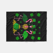 St. Patricks Day Flamingo Irisch Irland Kleeblatt  Fleecedecke (Vorderseite (Horizontal))