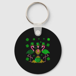 St. Patricks Day Flamingo Irisch Irland Kleeblatt Schlüsselanhänger