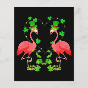 St Patrick's Day Flamingo Kleeblatt Herz