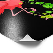 St Patrick's Day Flamingo Kleeblatt Herz Fotodruck (Ecke)