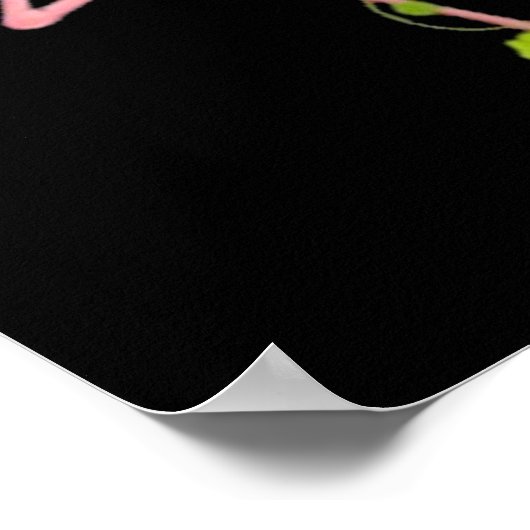 St Patrick's Day Flamingo Kleeblatt Herz Poster (Ecke)