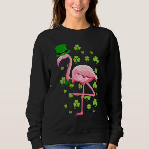 St Patricks Day Flamingo Leprechaun Kleeblatt Men Sweatshirt