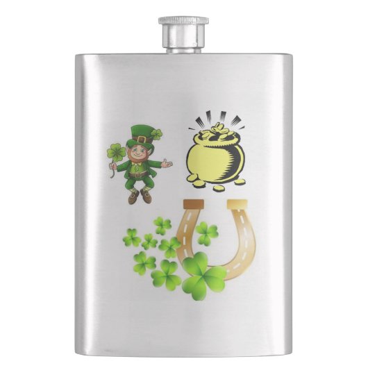 St. Patrick's Day-Flasche Flachmann (Vorderseite)
