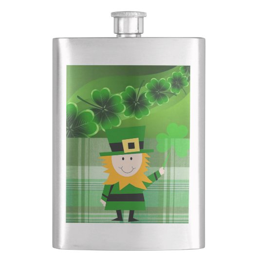 St. Patrick's Day-Flasche Flachmann (Vorderseite)