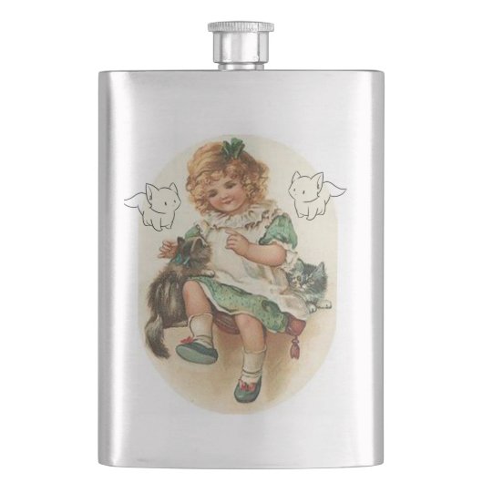 St. Patrick's Day-Flasche Kätzchen Flachmann (Vorderseite)