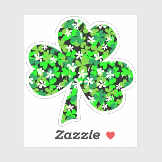 St Patrick's Day Floral Kleeblatt Aufkleber (Blatt)