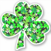 St Patrick's Day Floral Kleeblatt Aufkleber (Vorderseite)