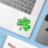 St Patrick's Day Floral Kleeblatt Aufkleber (Laptop mit iPhone)
