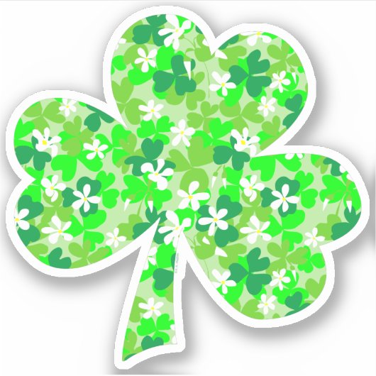 St Patrick's Day Floral Kleeblatt Aufkleber (Vorderseite)