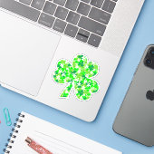 St Patrick's Day Floral Kleeblatt Aufkleber (Laptop mit iPhone)