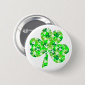 St Patrick's Day Floral Kleeblatt Button (Vorne & Hinten)