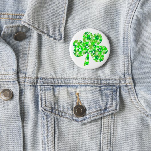 St Patrick's Day Floral Kleeblatt Button (Beispiel)