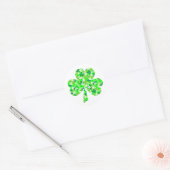 St Patrick's Day Floral Kleeblatt Runder Aufkleber (Umschlag)