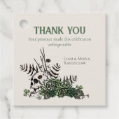 St Patricks Day Floral Skull & Clovers Vielen Dank Geschenkanhänger (Vorderseite)