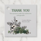 St Patricks Day Floral Skull & Clovers Vielen Dank Geschenkanhänger (Vorderseite)