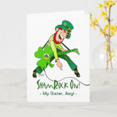 St Patrick's Day for a Rock Star Sister Rock On Karte (Gelbe Blume)