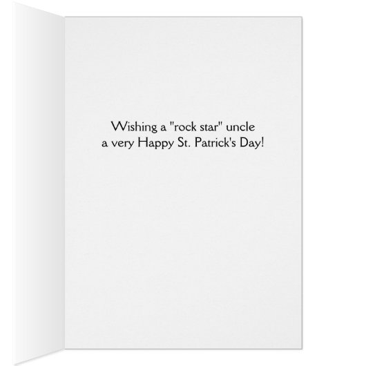 St. Patrick's Day for a Rock Star Uncle, Kleeblatt (Innen (Rechts))