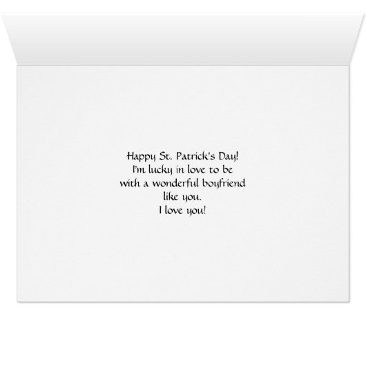 St. Patrick's Day for Boyfriend, XOXO Kleeblatts (Innenansicht Horizontal (Unten))