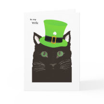 St. Patrick's Day for Ehefrau - Black Cat Green Ha