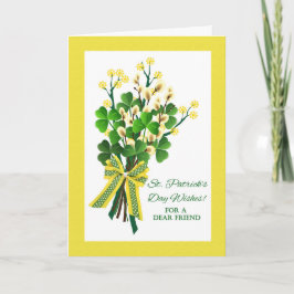 St. Patrick's Day for Friend with Shamrock Bouquet Karte