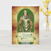 St. Patrick's Day for Godmutter with Saint Statue Karte (Gelbe Blume)