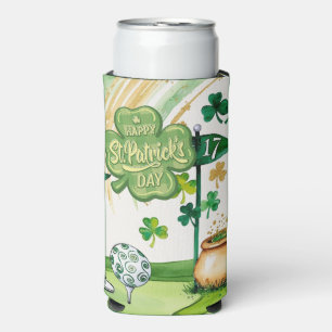 St. Patrick's Day for Golfer mit Flag auf Green Selters Dosenkühler