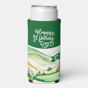 St. Patrick's Day for Golfer mit Flag auf Green Selters Dosenkühler