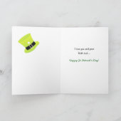 St. Patrick's Day for Husband - Black Cat in Hat Karte (Innenseite)