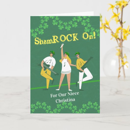 St. Patrick's Day for Niece Kleeblatt On Karte (Gelbe Blume)