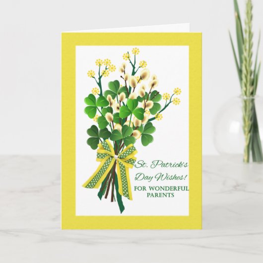 St. Patrick's Day for Parents with Shamrocks Karte (Vorderseite)
