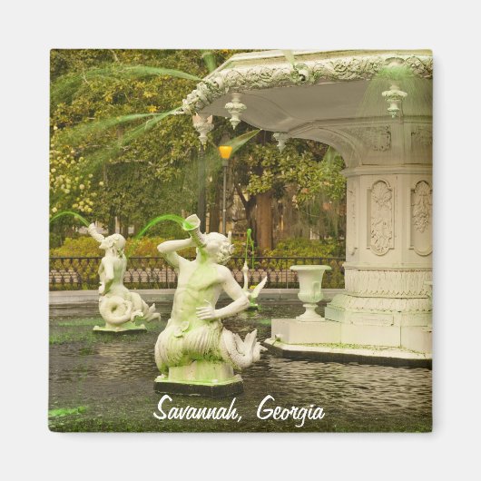 St Patrick's Day - Forsyth Fountain, Savannah, GA Magnet (Vorne)