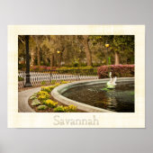 St Patrick's Day - Forsyth Fountain, Savannah, GA Poster (Vorne)