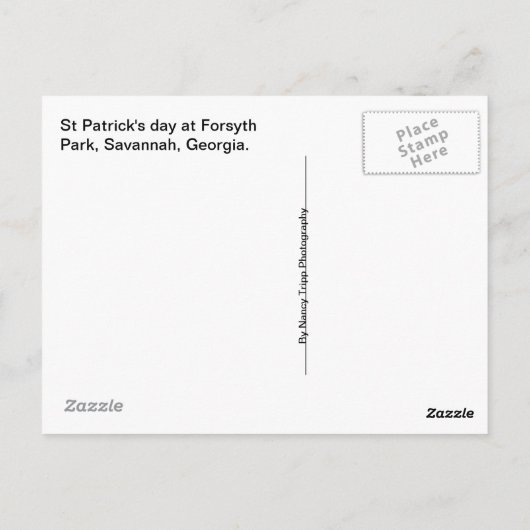 St Patrick's Day - Forsyth Fountain, Savannah, GA Postkarte (Rückseite)
